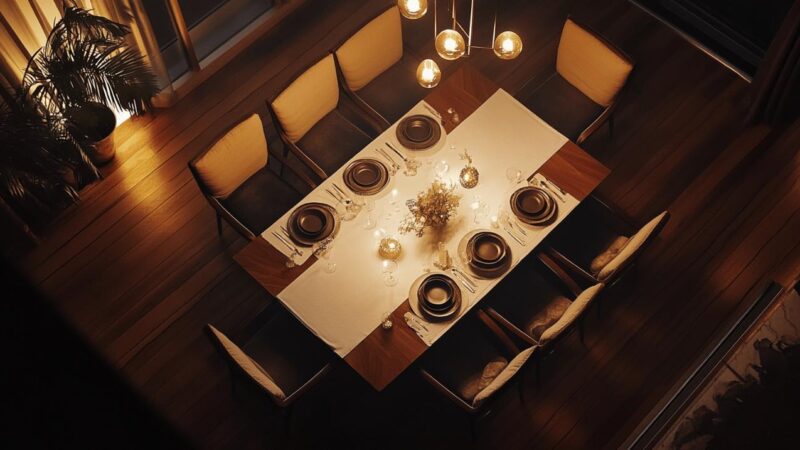 Une table carree salle a manger en chene massif : L’elegance a l’etat pur